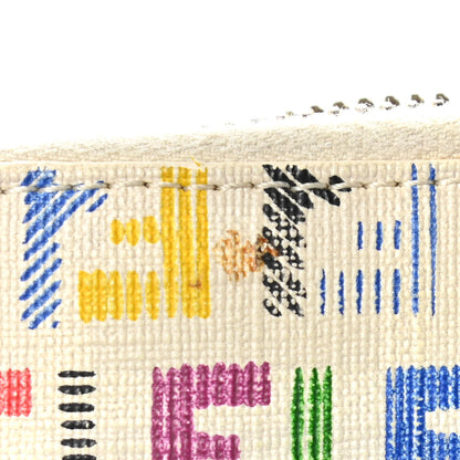 Fendi Zucchino Spalmati FF Multicolor Zip Around Wallet White Multicolor 18 of 18