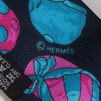 Hermes Silk Jockey Twilly Caban Rose Vif Canard 4 of 6
