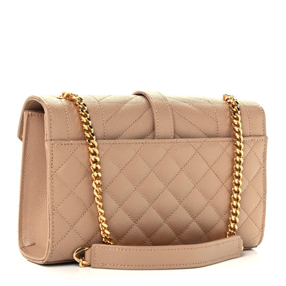 Saint Laurent Grain De Poudre Textured Mixed Matelasse Triquilt Small Monogram Satchel Cork 3 of 11
