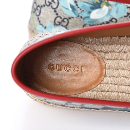 Gucci GG Supreme Monogram Blooms Espadrilles 38.5 Beige Blue Navy Hibiscus Red 7 of 10