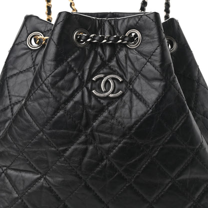 Chanel Aged Calfskin Quilted Gabrielle Backpack Black 8 of 10