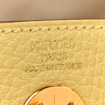 Hermes Taurillon Clemence Mini Lindy 20 Jaune Poussin 6 of 12