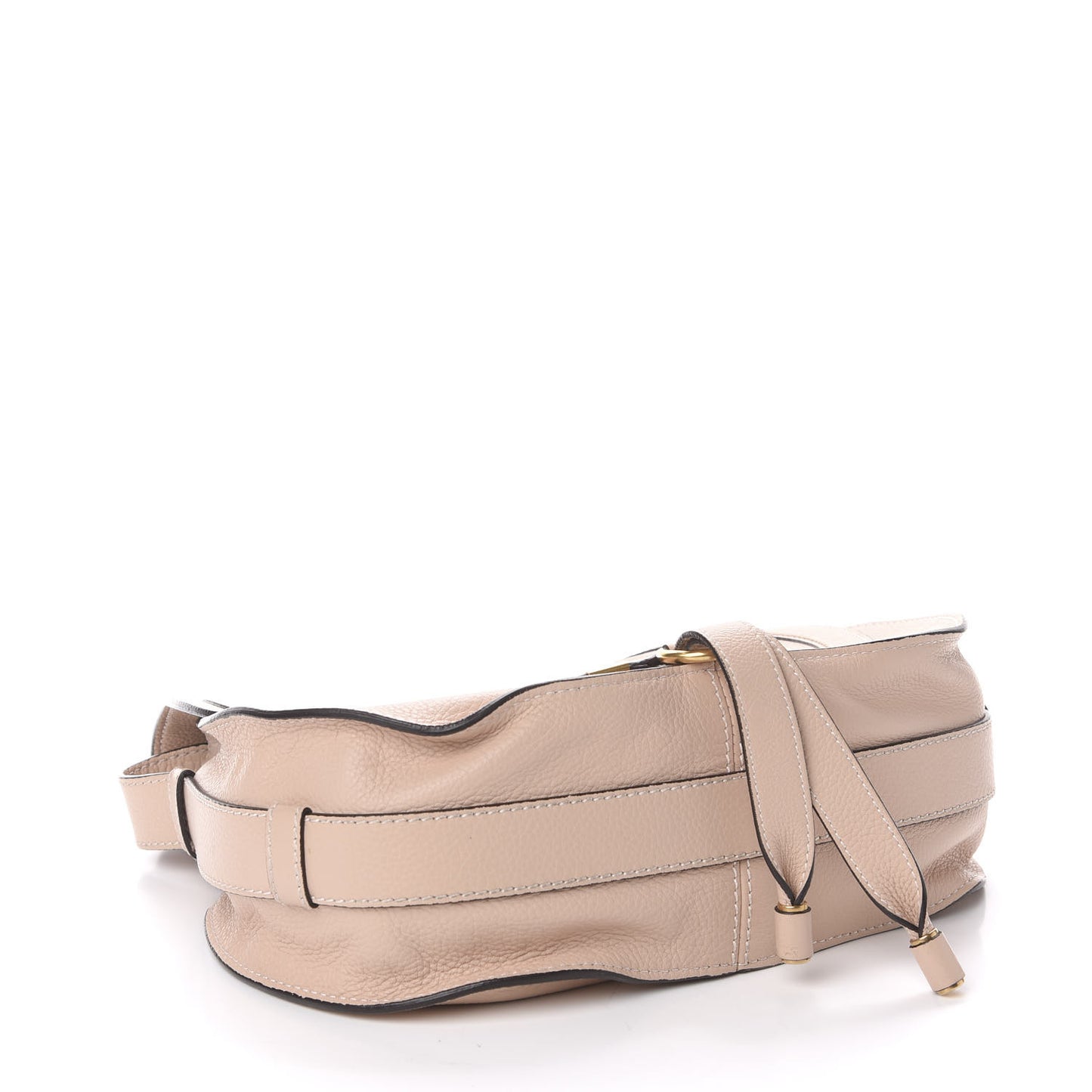 Calfskin Medium Marcie Round Crossbody Bag Blush Nude