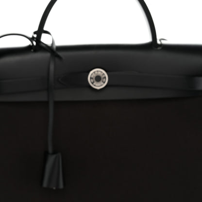Hermes Military Toile Vache Hunter Herbag Zip Retourne 31 PM Black Ebene 9 of 12