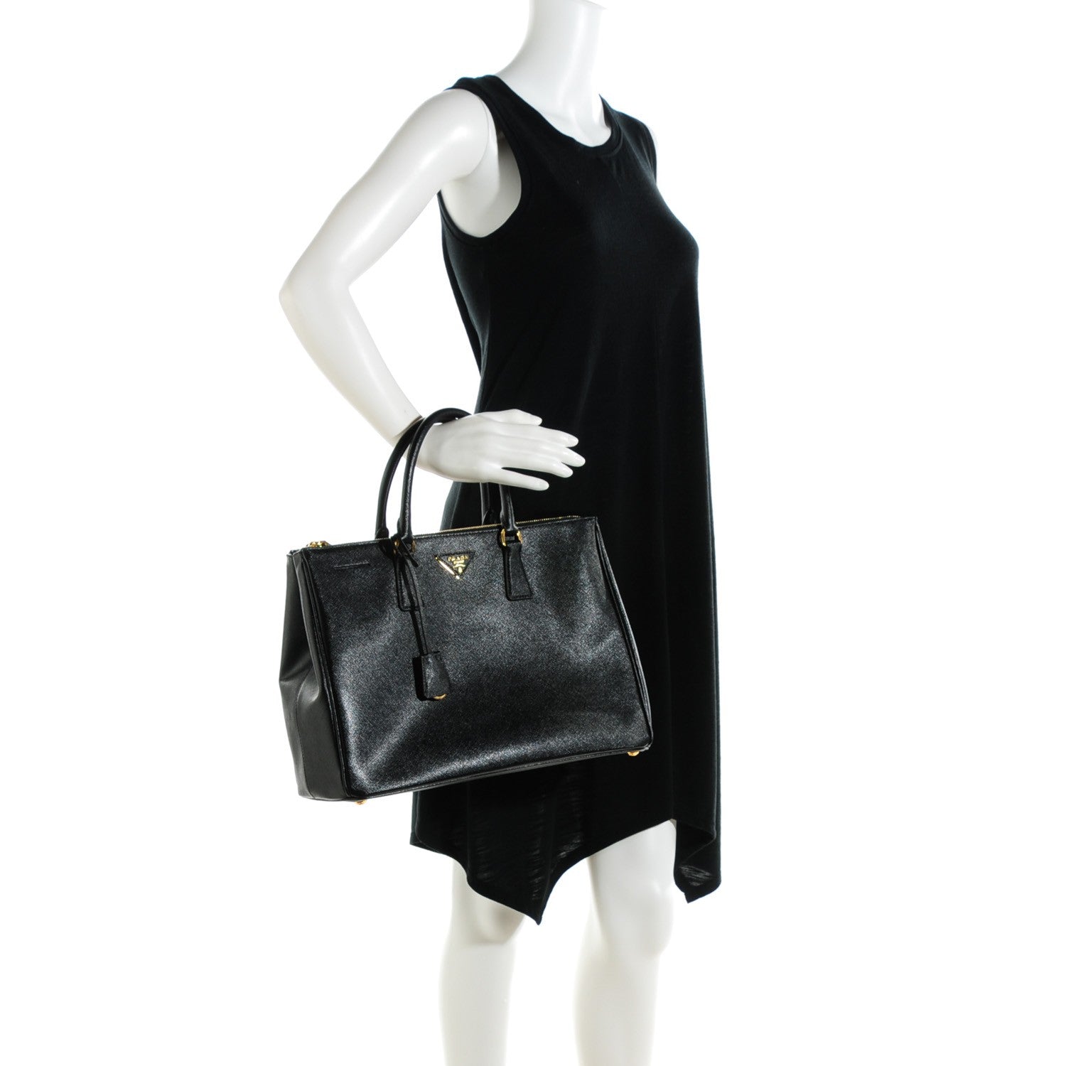 Prada Saffiano Large Galleria Double Zip Tote Black 2 of 9