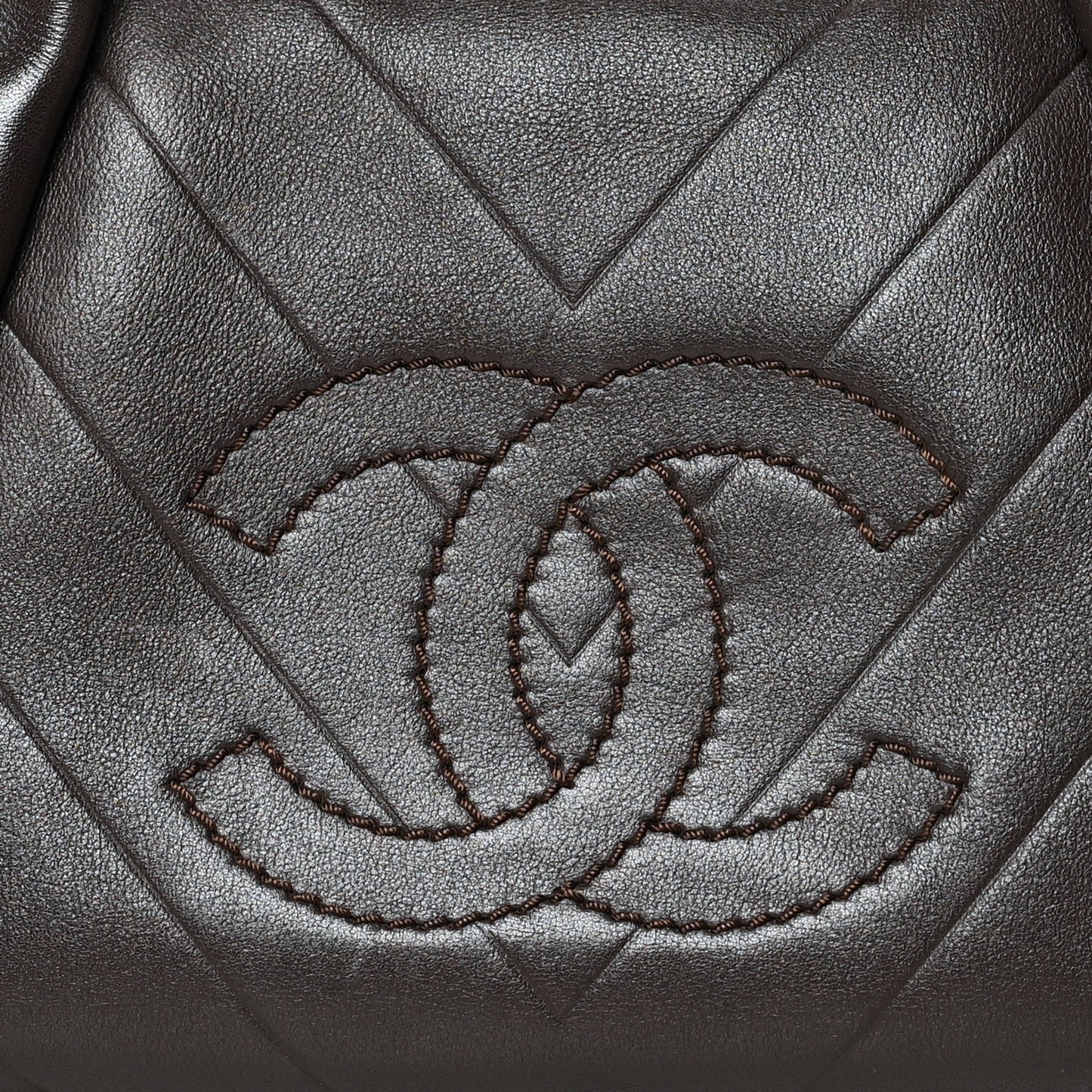 Calfskin Chevron CC All Day Long Boston Brown