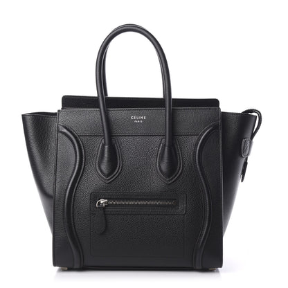 Celine Drummed Calfskin Micro Luggage Black 1 of 8