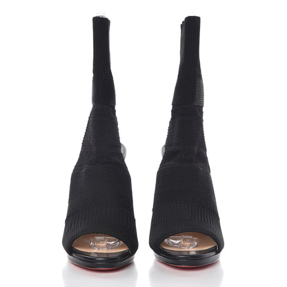 Christian Louboutin Maille Tricot Nappa Cheminene 120 Sock Ankle Boots 37 Black 2 of 8