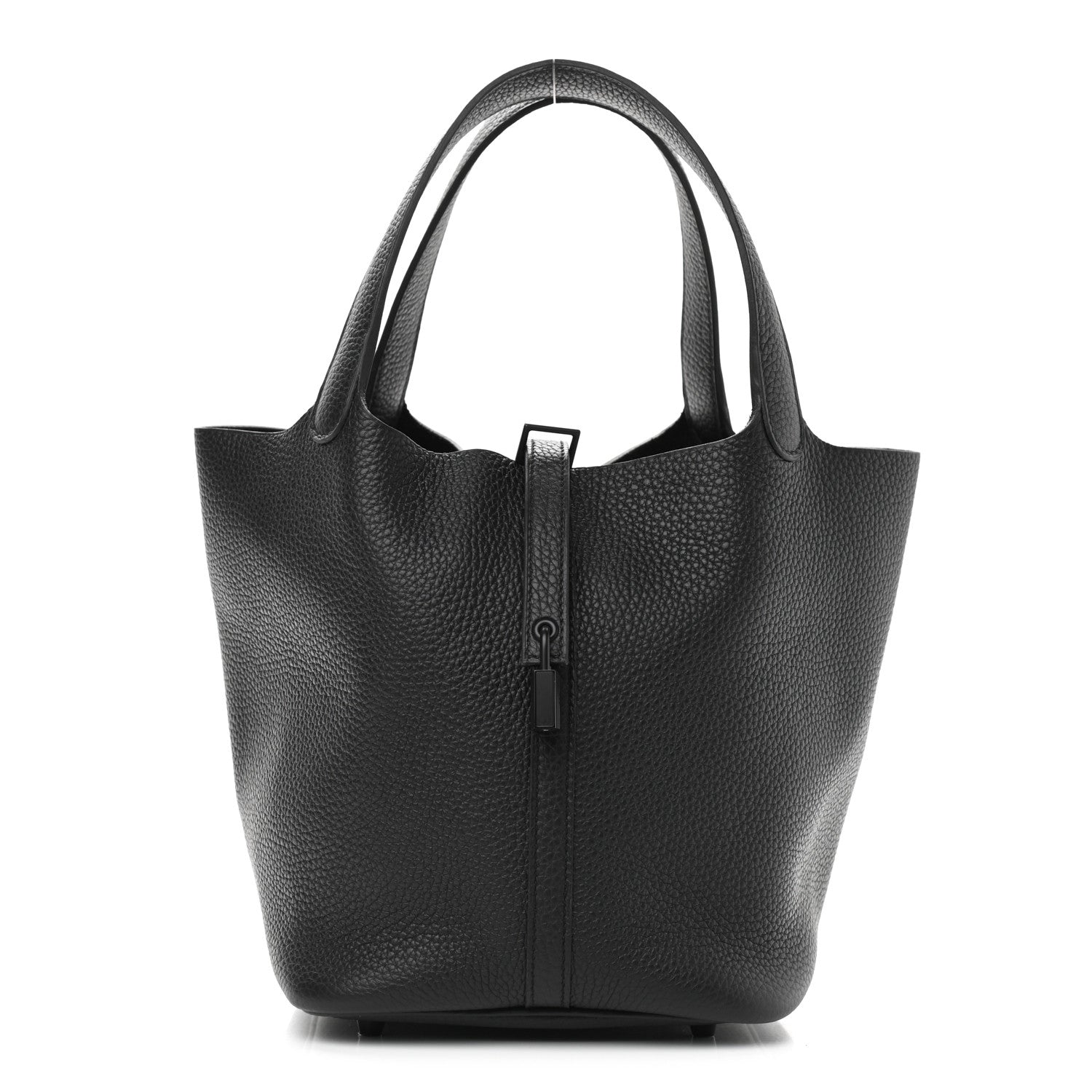 Hermes Taurillon Clemence Monochrome Picotin Lock 22 MM Black 1 of 9
