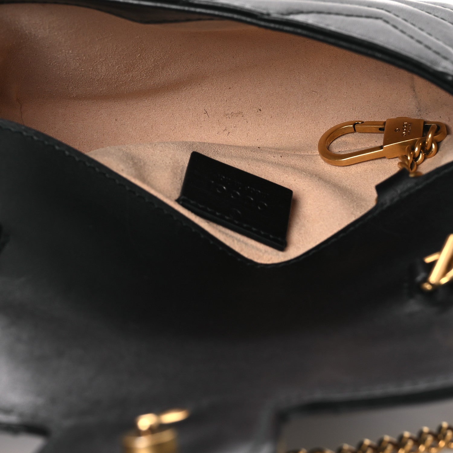 Gucci Calfskin Matelasse Super Mini GG Marmont Shoulder Bag Black 6 of 11