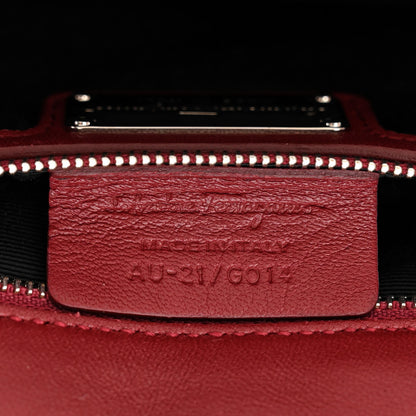 Salvatore Ferragamo Tweed Quilted Gelly Bag Burgundy Multicolor 7 of 11