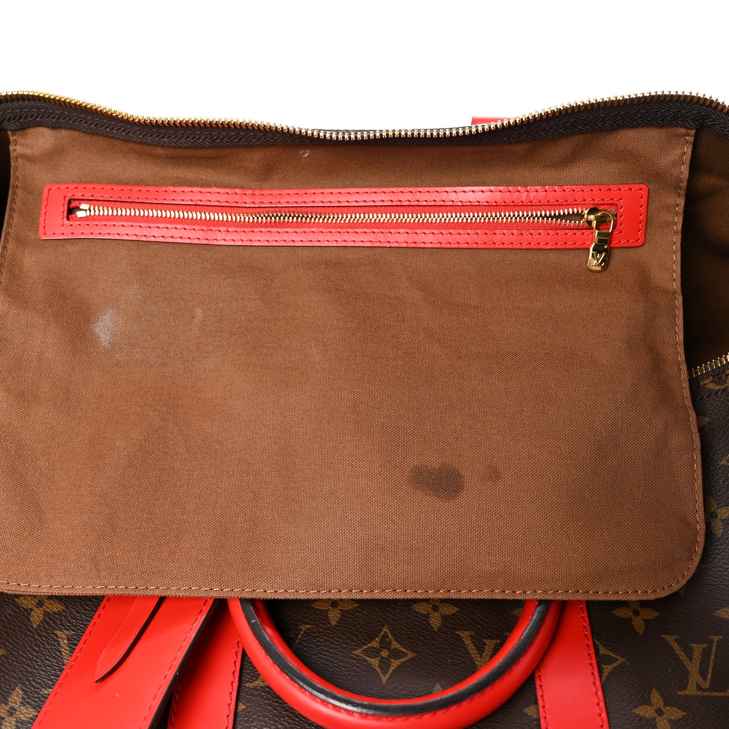 Louis Vuitton Calfskin Monogram Keepall Bandouliere 50 Coquelicot 9 of 9