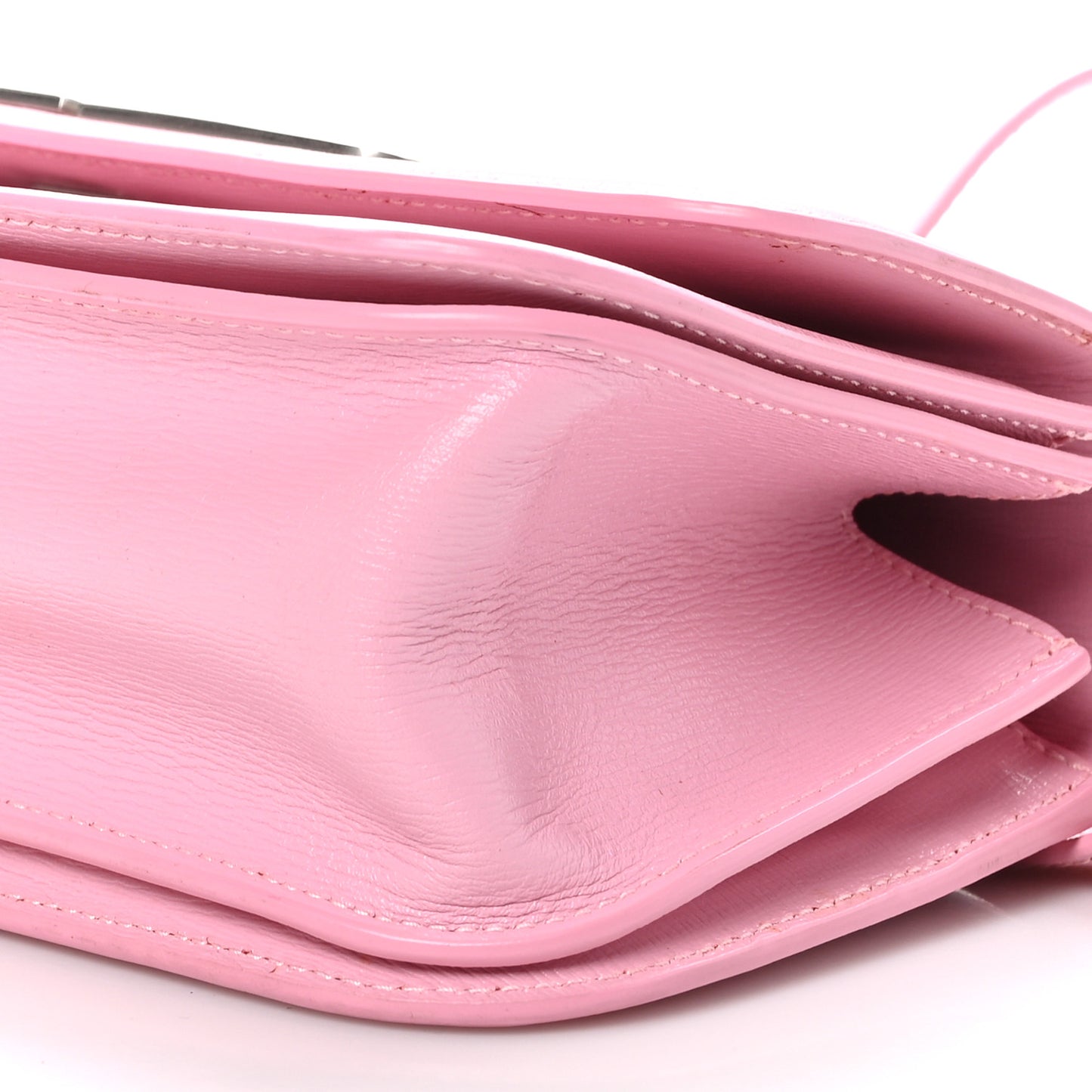 Calfskin Stripe Embossed Small Gossip Bag Candy Pink