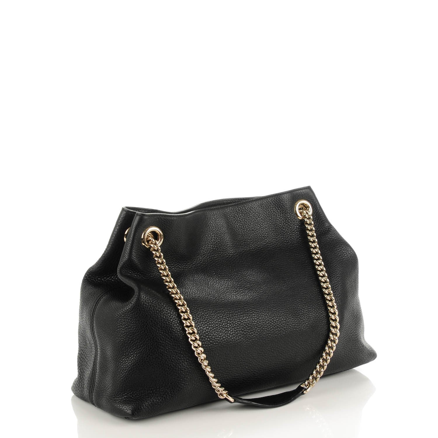 Gucci Pebbled Calfskin Medium Soho Chain Shoulder Bag Black 3 of 7