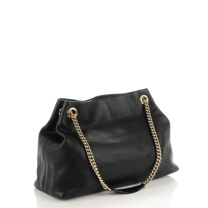 Gucci Pebbled Calfskin Medium Soho Chain Shoulder Bag Black 3 of 7