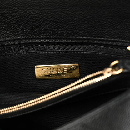 Chanel Caviar Diamond Stitched Small Top Handle Flap Black 6 of 10