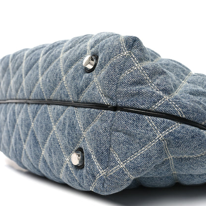 Marc Jacobs Denim Quilted Chain Large The Sack Bag Light Wash Indigo 9 of 9