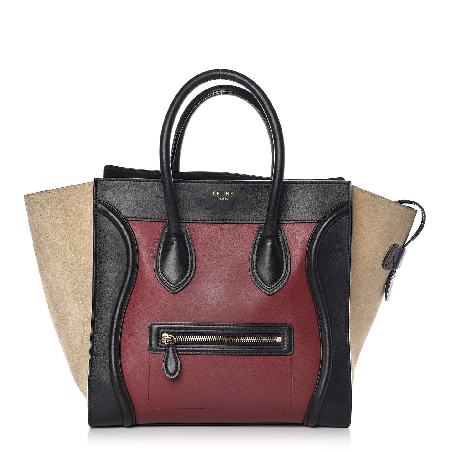 Smooth Calfskin Suede Mini Tri-Color Luggage Rust