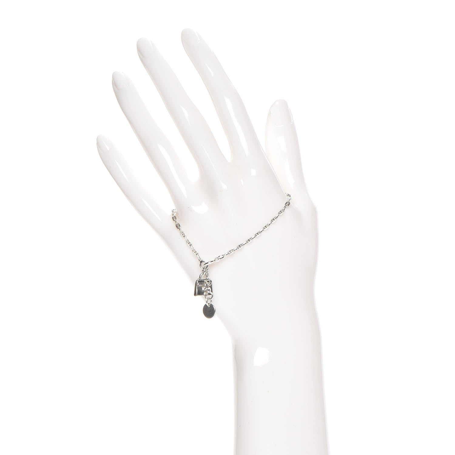 Hermes Sterling Silver Kelly Charm Bracelet 2 of 7