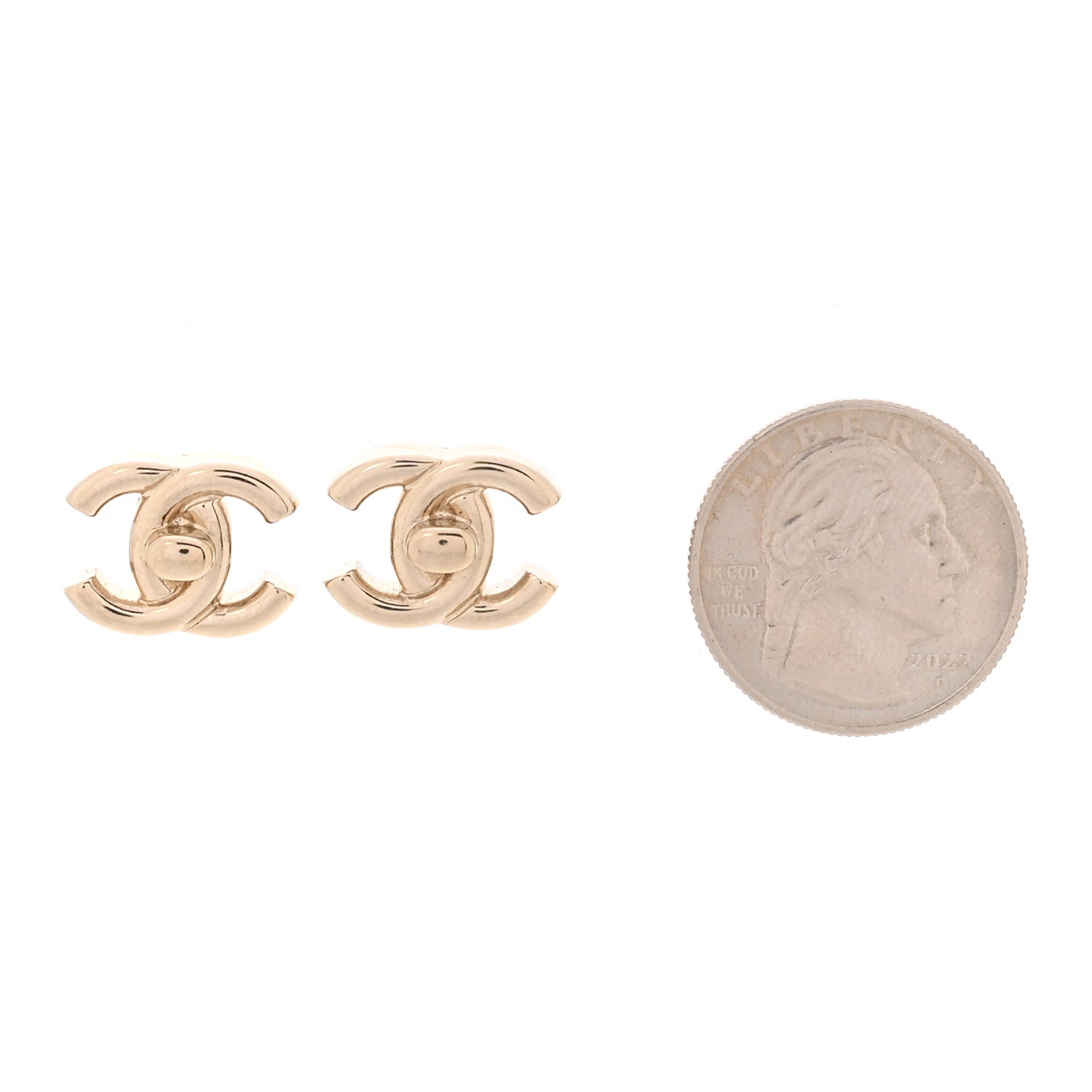 Chanel Metal CC Turnlock Earrings Gold 3 of 6