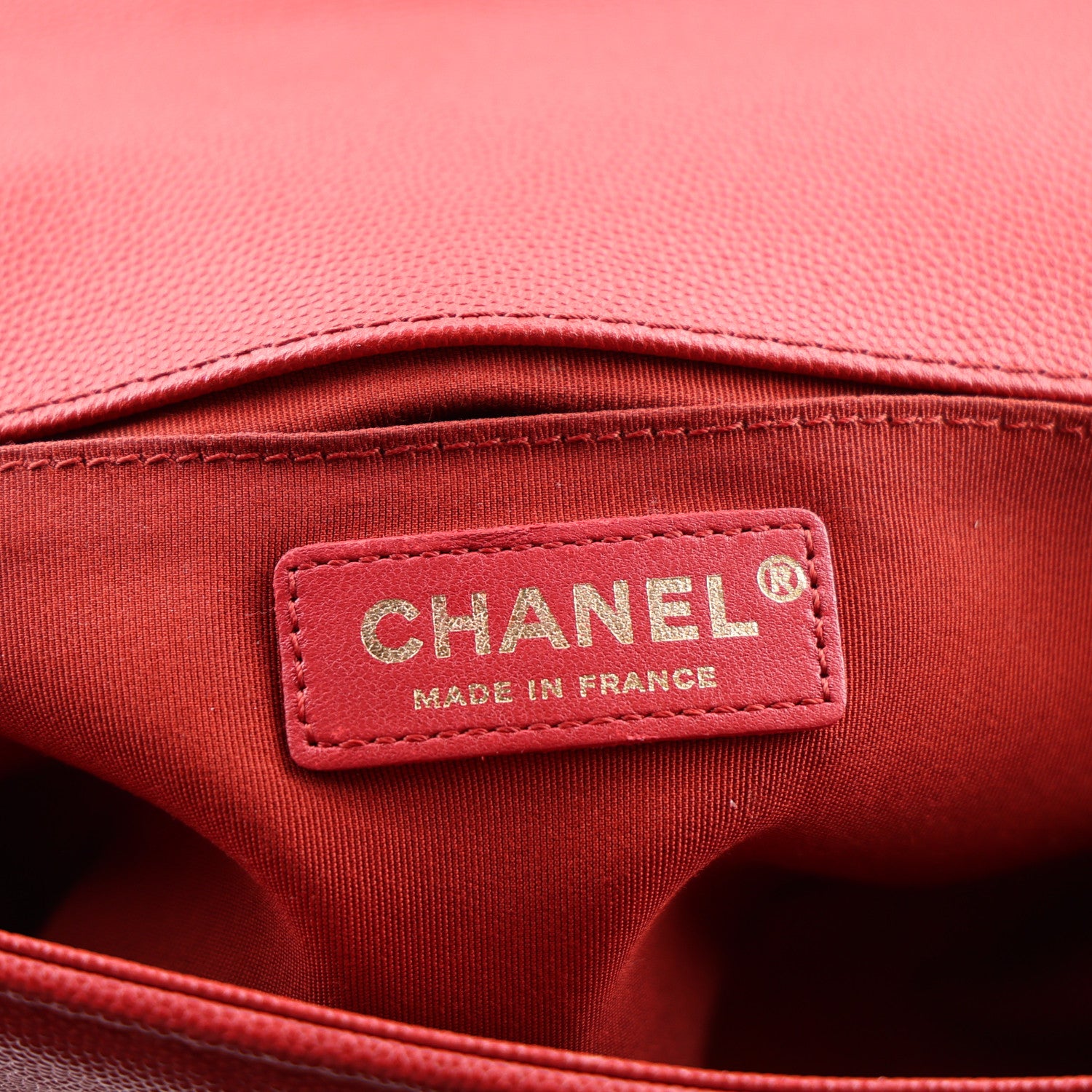 Chanel Caviar Chevron Quilted Braided Medium Boy Flap Red 6 of 10