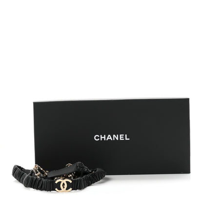 Chanel Lambskin Calfskin CC Chain Belt Suspenders 80 32 Black 6 of 6