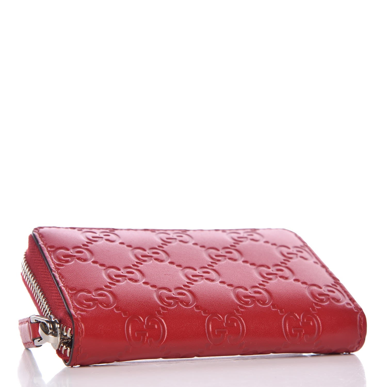 Gucci Guccissima Zip Around Card Case Red 4 of 6