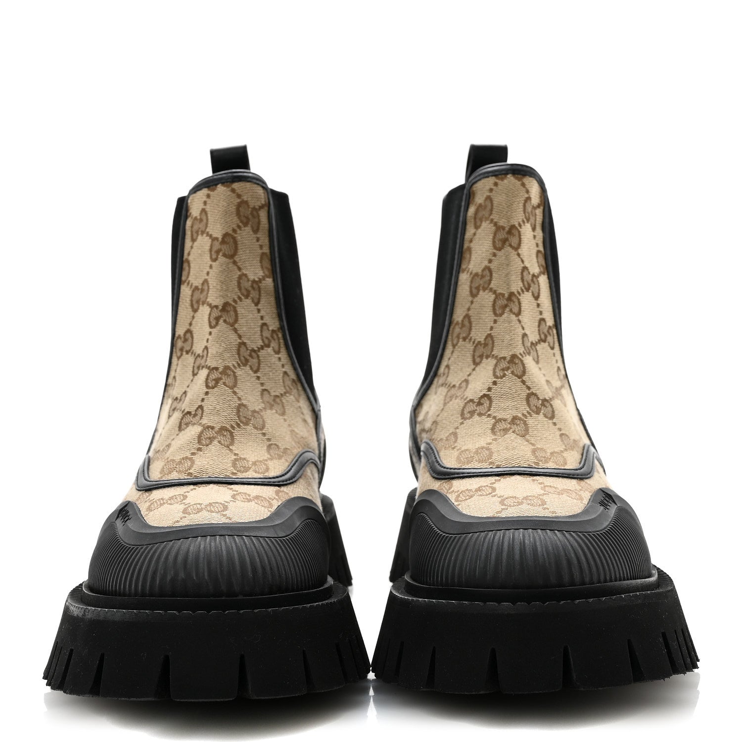 Gucci GG Supreme Monogram Ankle Booties 39.5 Mystic White Beige Ebony Black 3 of 11