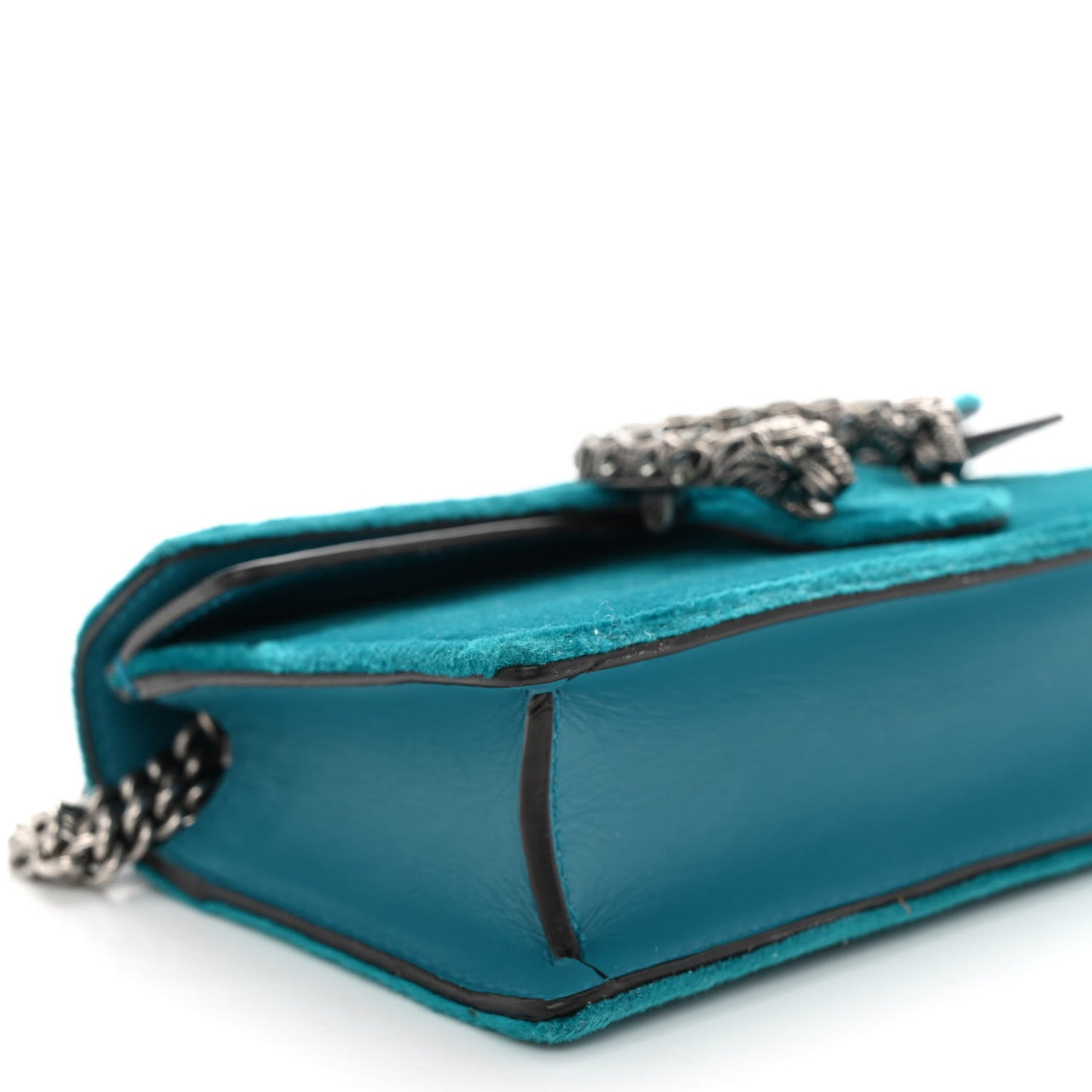 Velvet Super Mini Dionysus Shoulder Bag Pavone Cyan