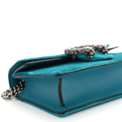 Gucci Velvet Super Mini Dionysus Shoulder Bag Pavone Cyan 8 of 9
