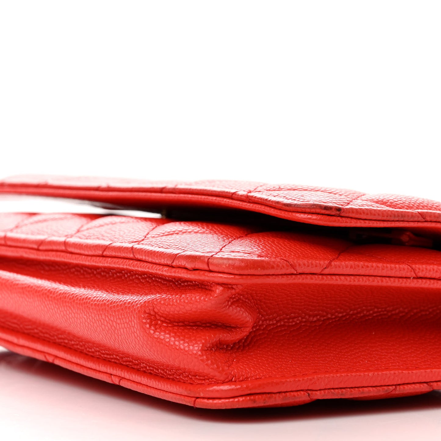 Caviar Quilted Wallet On Chain WOC Red
