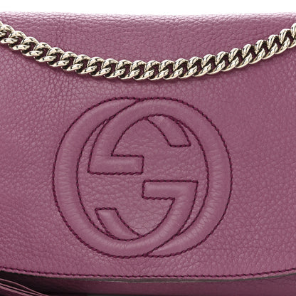Gucci Pebbled Calfskin Medium Soho Flap Crossbody Peonia Flower 8 of 16
