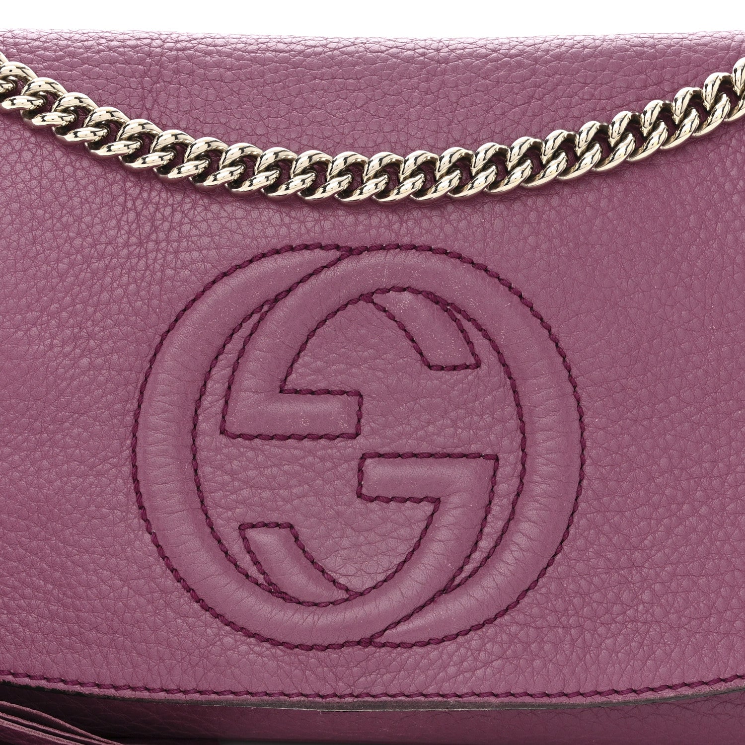 Gucci Pebbled Calfskin Medium Soho Flap Crossbody Peonia Flower 8 of 16