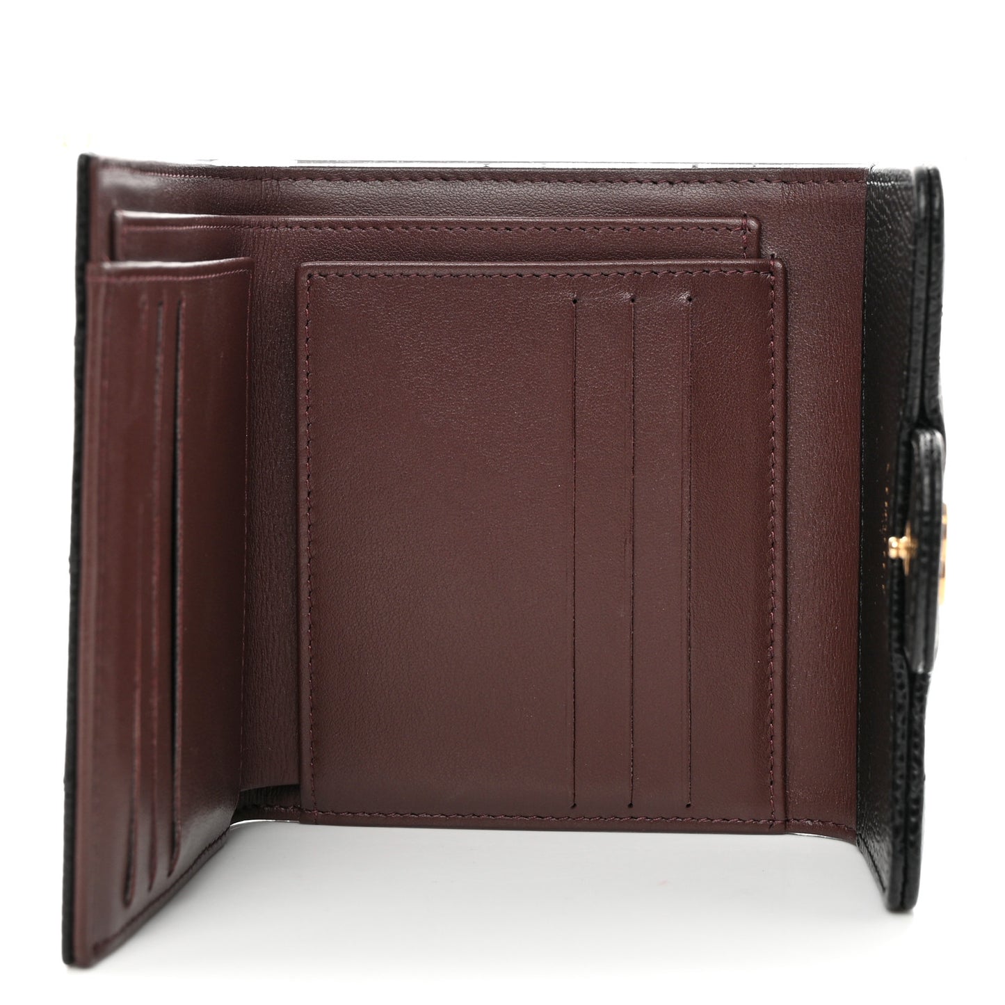 Caviar Quilted Compact Flap Wallet Black