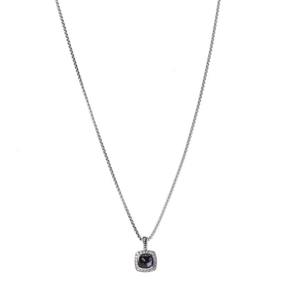 David Yurman Sterling Silver Diamond Black Orchid 7mm Petite Albion Necklace 1 of 8