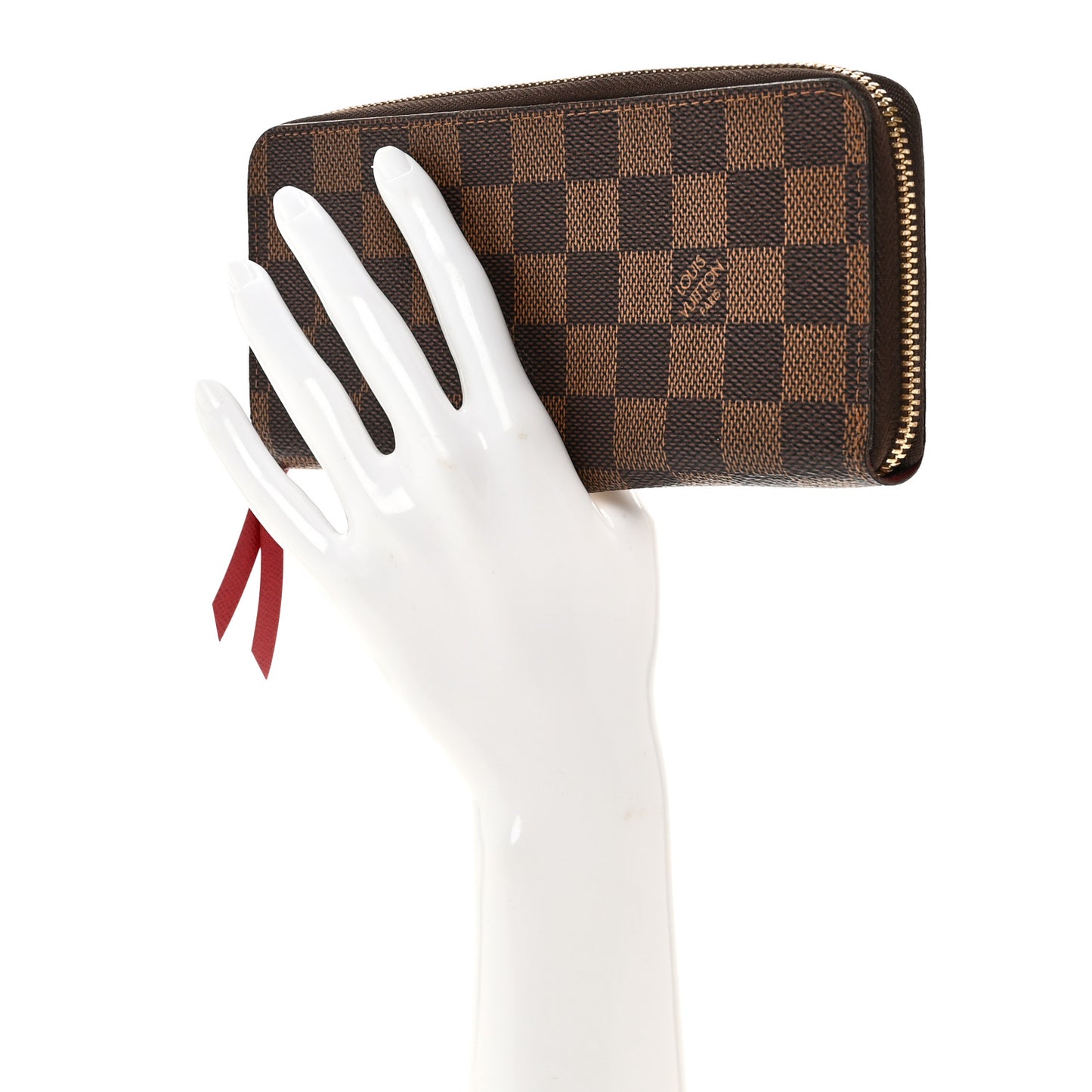 Damier Ebene Clemence Wallet Cherry