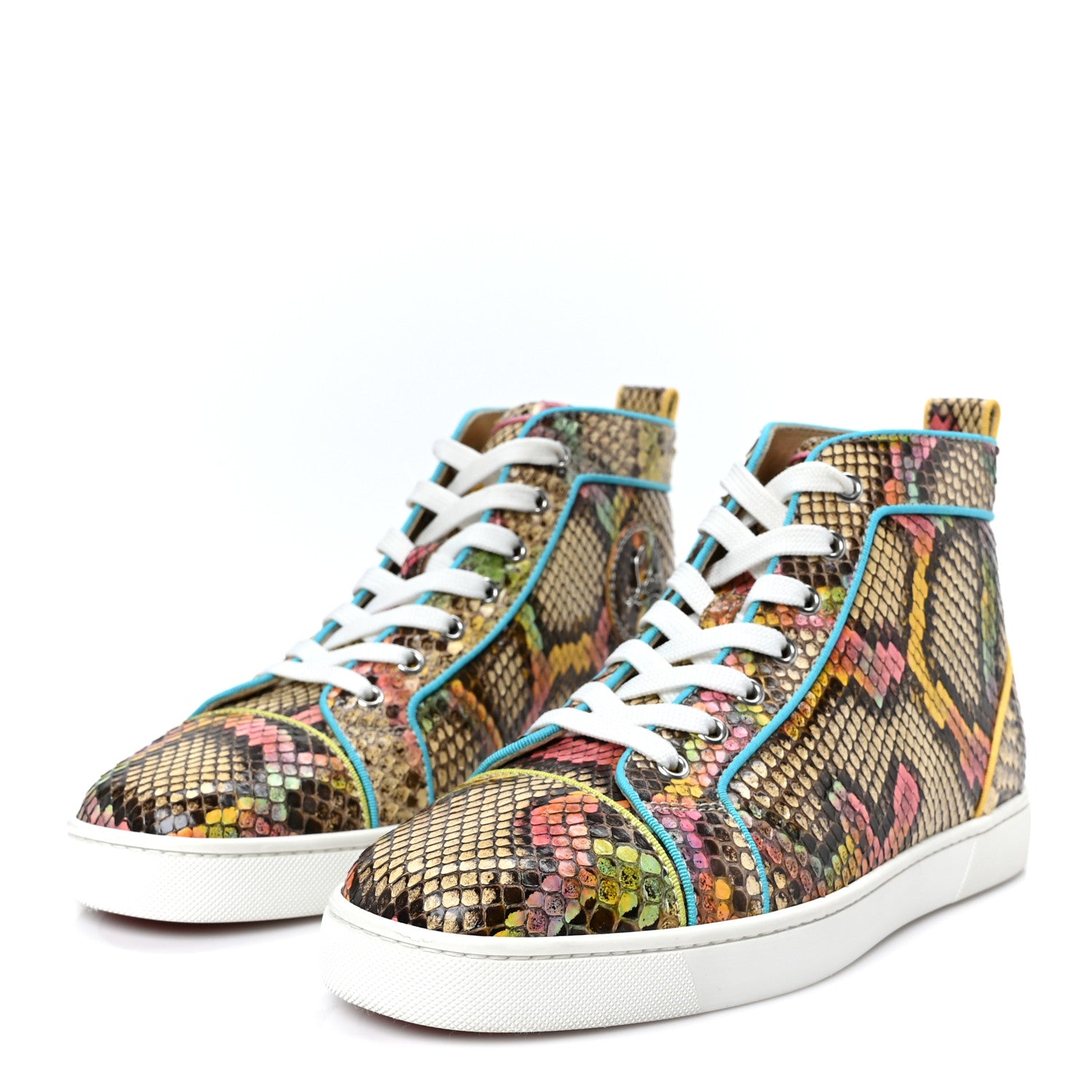 Christian Louboutin Snakeskin Mens Louis Flat Sneakers 40 Multicolor 4 of 10