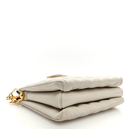 Louis Vuitton Lambskin Embossed Monogram Coussin PM Beige Cream 4 of 10