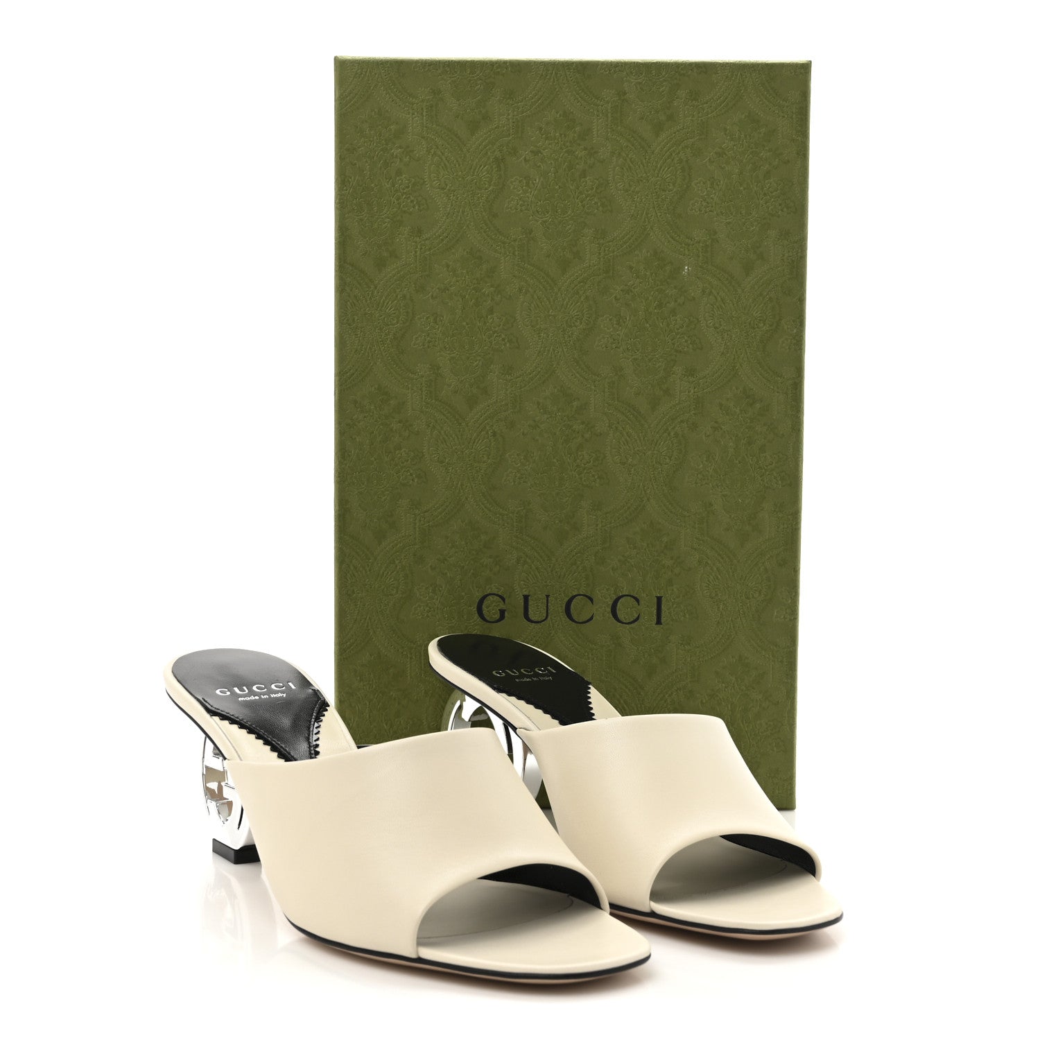 Gucci Malaga Kid Interlocking G Sandals 38.5 Mystic White 10 of 10