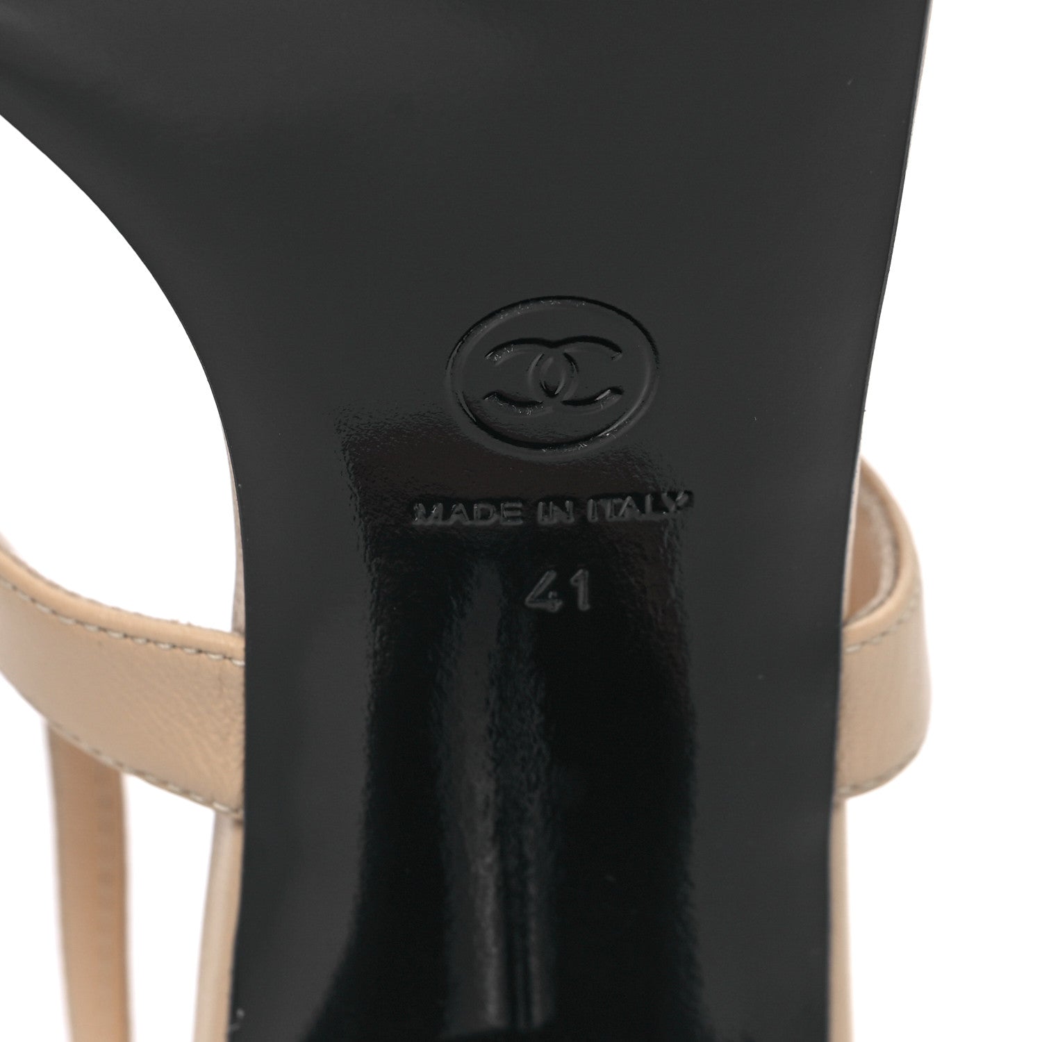 Chanel Lambskin CC Bow 55mm Sandals 41 Beige Black 6 of 8