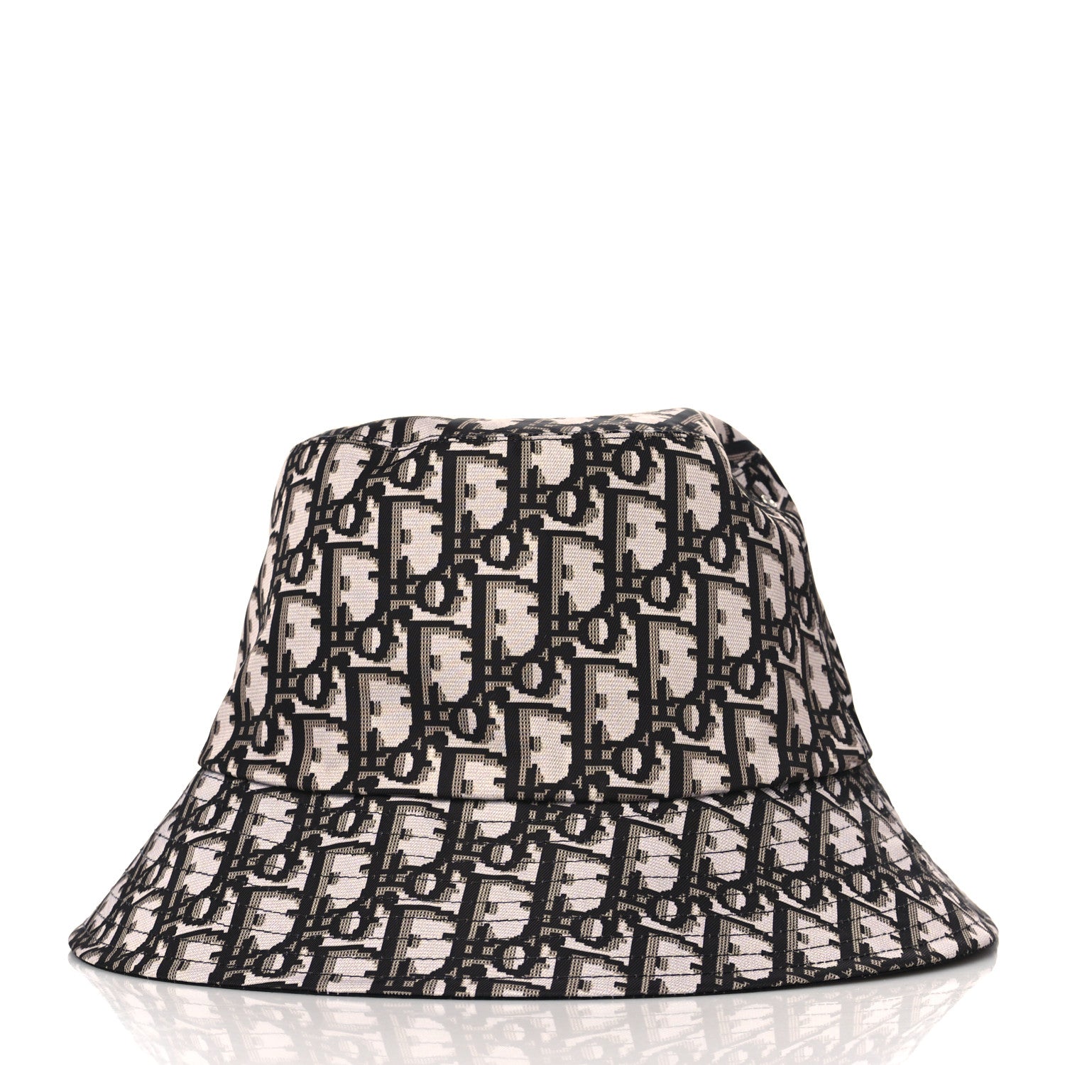 Christian Dior Polyester Cotton Oblique Reversible Teddy-D Brim Bucket Hat 56 Black 2 of 11