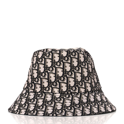 Christian Dior Polyester Cotton Oblique Reversible Teddy-D Brim Bucket Hat 56 Black 2 of 11
