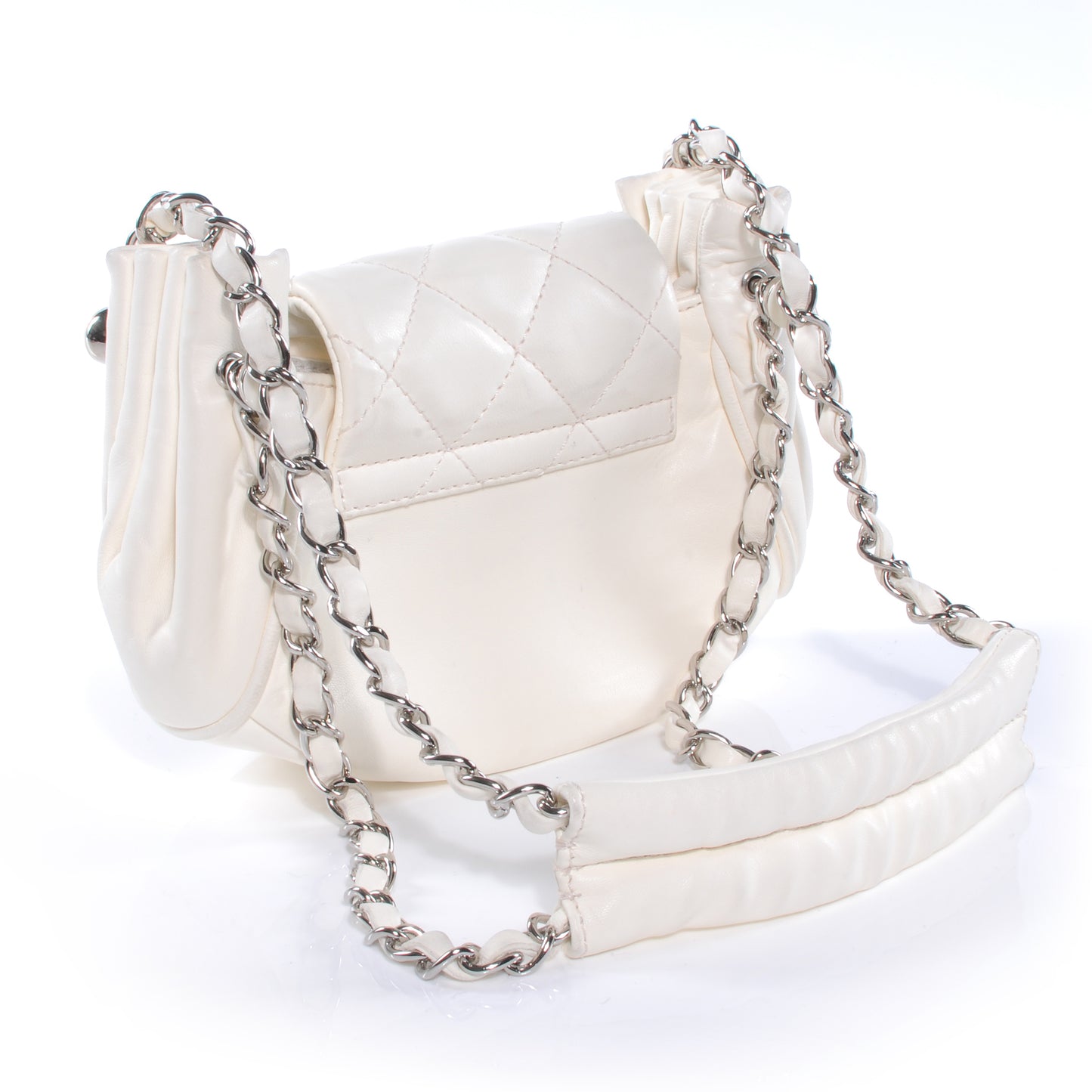 Lambskin Quilted Mini CC Shoulder Bag Ivory