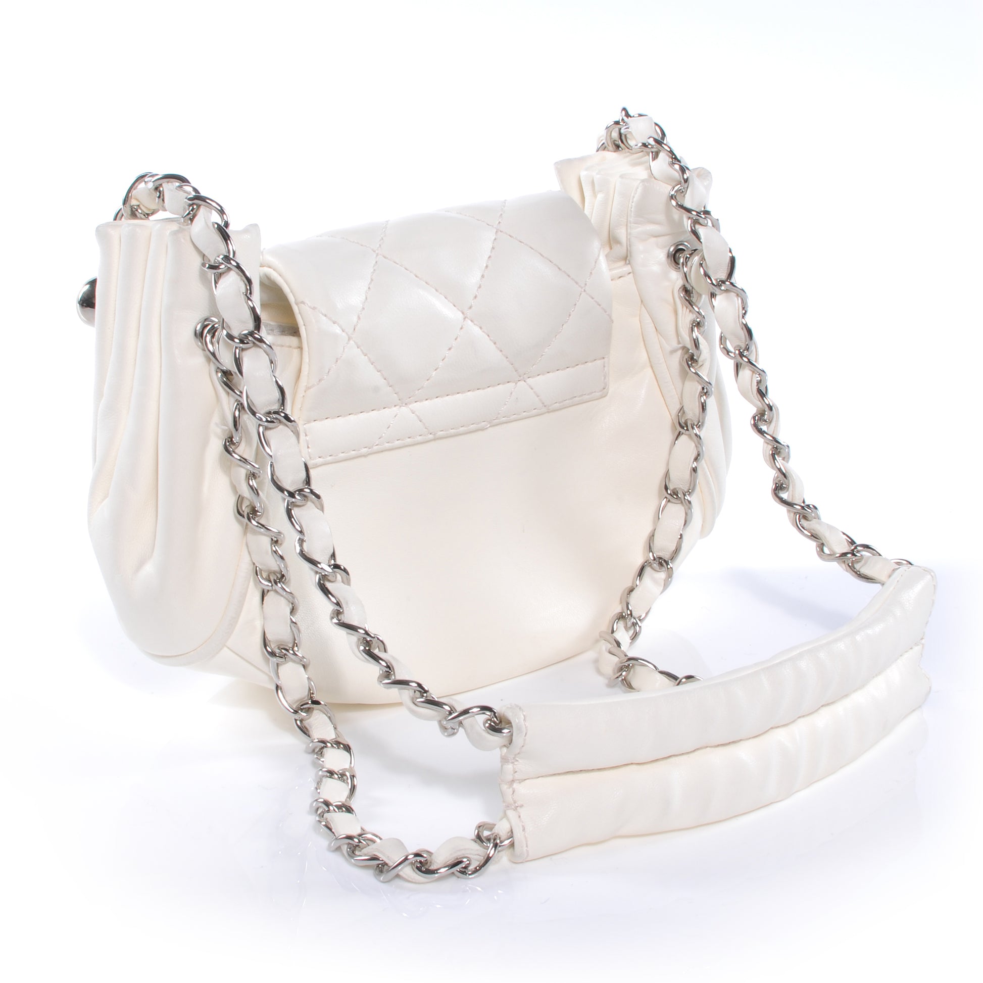 Chanel Lambskin Quilted Mini CC Shoulder Bag Ivory 3 of 9