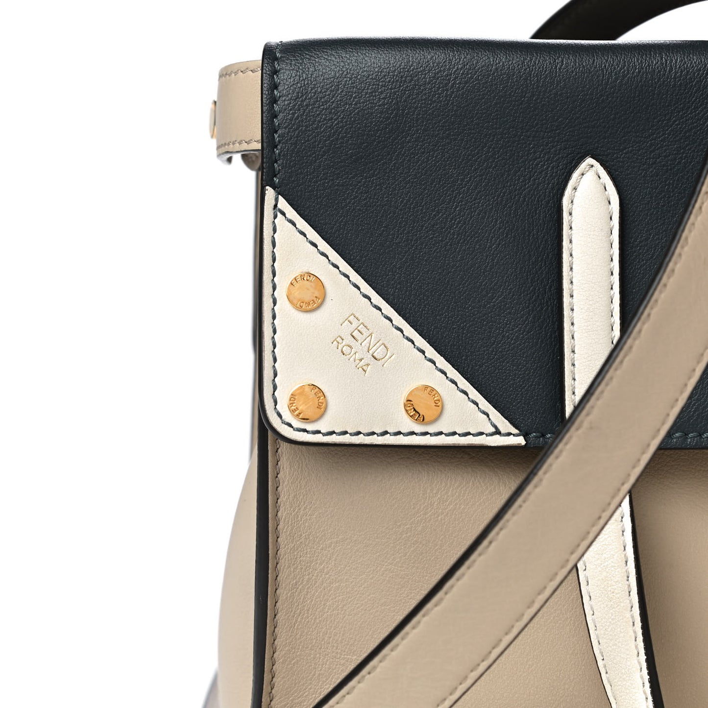 Vitello Grace FF 1974 Small Flip Tote Nuvola Notte Ice