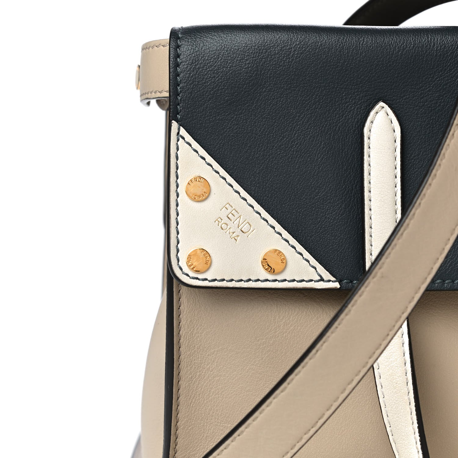 Fendi Vitello Grace FF 1974 Small Flip Tote Nuvola Notte Ice 6 of 11