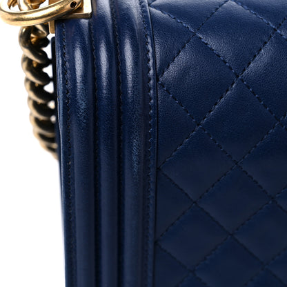 Chanel Lambskin Quilted Medium Boy Flap Dark Navy 16 of 18