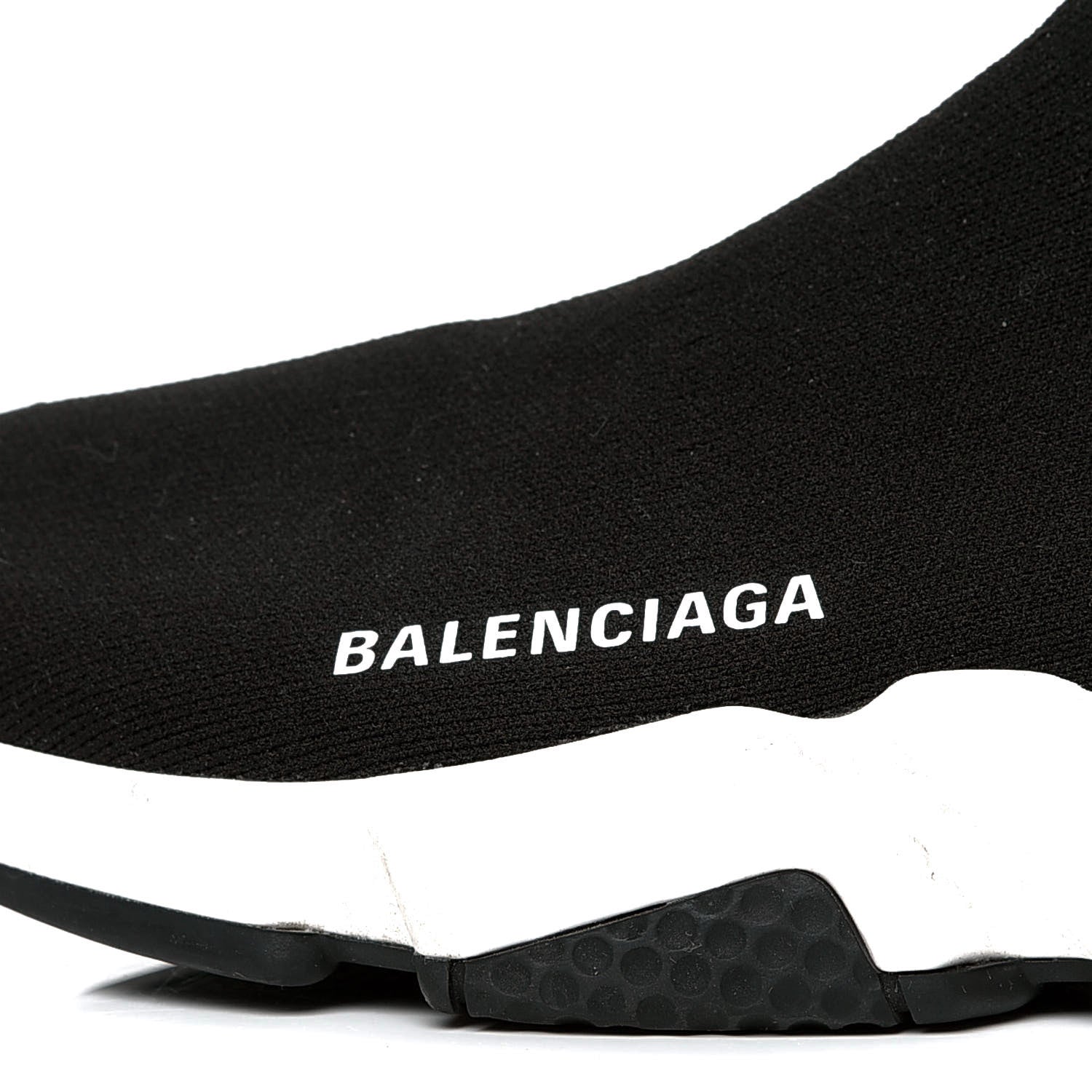 Balenciaga Neoprene Knit Womens Speed Sneakers 39 Black White 5 of 5