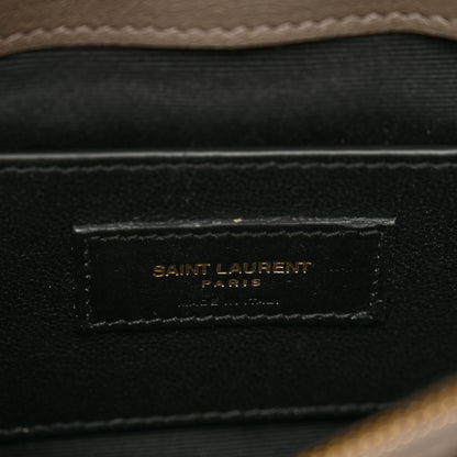 Saint Laurent Sheepskin Matelasse Chevron Monogram Medium College Bag Greyish Brown 9 of 11