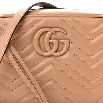 Gucci Calfskin Matelasse Monochrome Small GG Marmont Chain Shoulder Bag Camelia 8 of 11